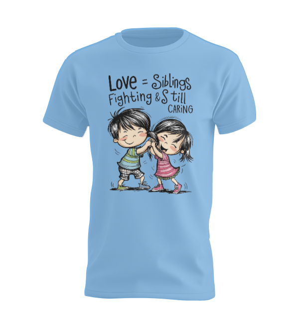 Love = siblings fighting + still caring T-shirt